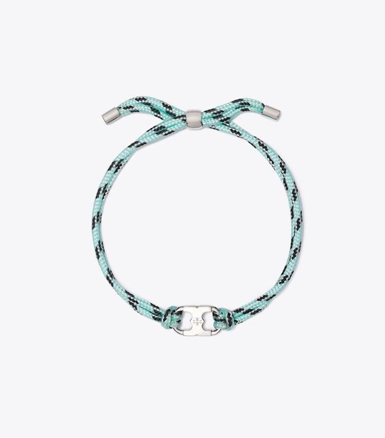 Tory Burch diseñador pulseras Pulsera Embrace Ambition en Tory Silver / Blue frente