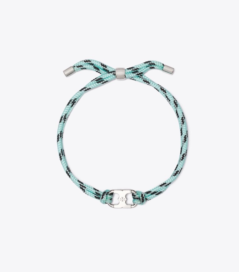 Tory Burch diseñador pulseras Pulsera Embrace Ambition en Tory Silver / Blue frente