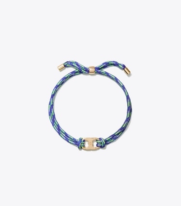 Tory Burch diseñador pulseras Pulsera Embrace Ambition en Tory Gold / Blue frente