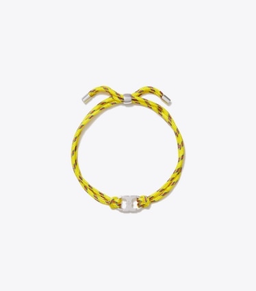 Tory Burch diseñador pulseras Pulsera Embrace Ambition en Tory Silver / Yellow frente