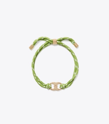 Tory Burch diseñador pulseras Pulsera Embrace Ambition en Tory Gold / Green frente