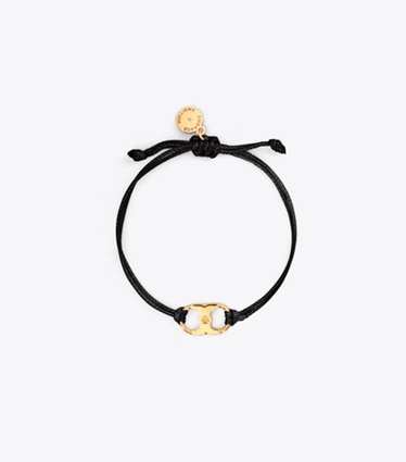 Tory Burch diseñador pulseras Pulsera Embrace Ambition en Black/Tory Gold frente