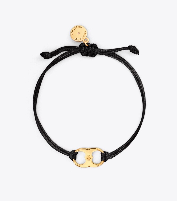 Tory Burch diseñador pulseras Pulsera Embrace Ambition en Black/Tory Gold frente
