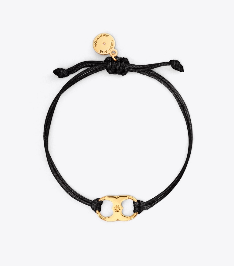 Tory Burch diseñador pulseras Pulsera Embrace Ambition en Black/Tory Gold frente