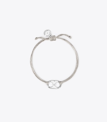Tory Burch diseñador pulseras Pulsera Embrace Ambition en Silver/Tory Silver frente