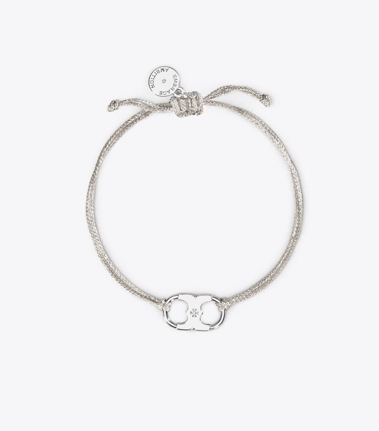 Tory Burch diseñador pulseras Pulsera Embrace Ambition en Silver/Tory Silver frente