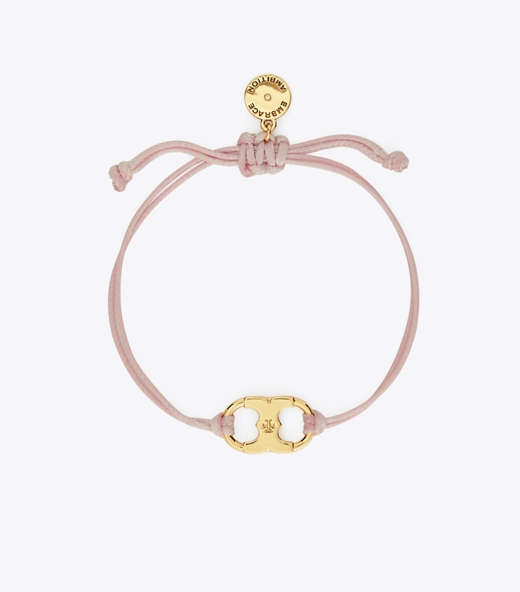 Tory Burch diseñador pulseras Pulsera Embrace Ambition en Tory Gold / Pink frente