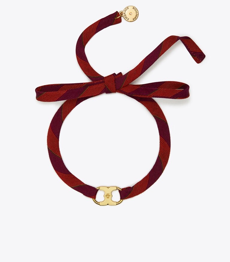 Tory Burch diseñador pulseras Pulsera envolvente Embrace Ambition en Tory Gold / Red / Purple frontal