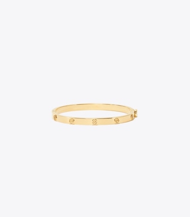 Tory Burch diseñador pulseras Pulsera fina con bisagra Icon en Tory Gold frente