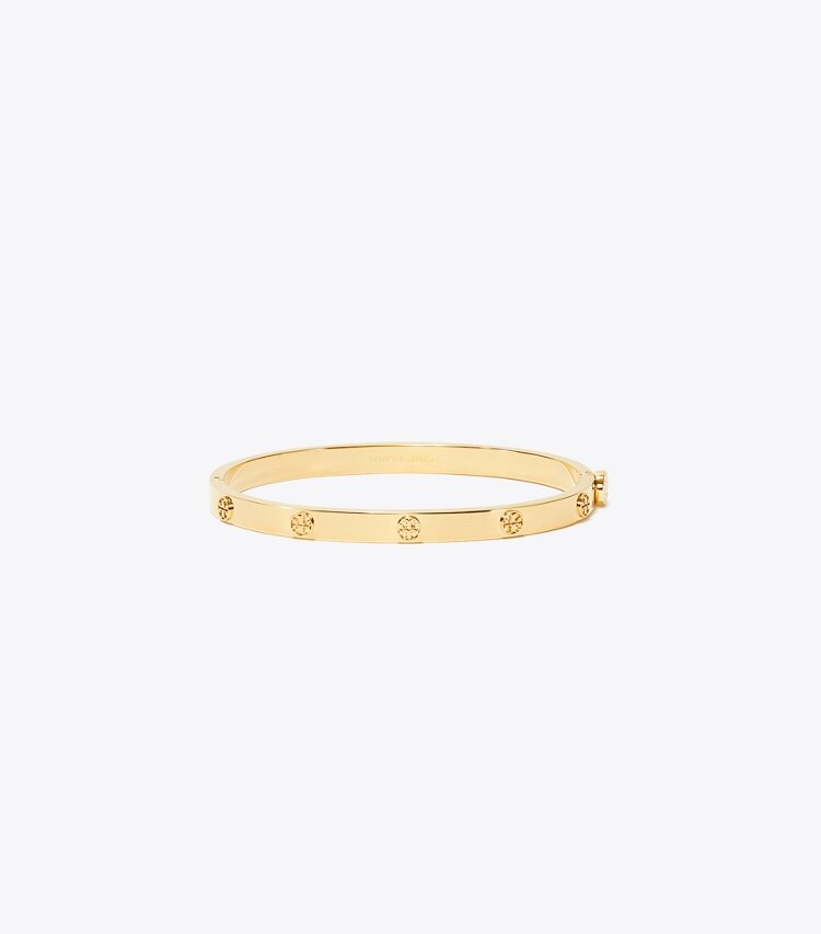 Tory Burch diseñador pulseras Pulsera fina con bisagra Icon en Tory Gold frente