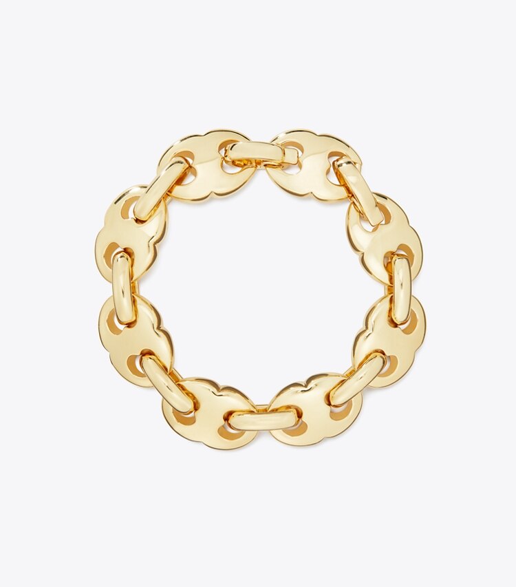 Tory Burch diseñador pulseras Pulsera Gemini Link en Light Brass frente