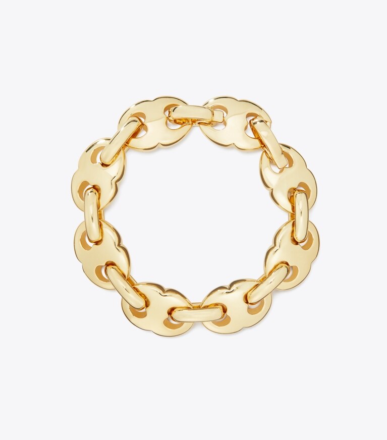 Tory Burch diseñador pulseras Pulsera Gemini Link en Light Brass frente