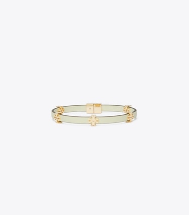 Tory Burch diseñador pulseras Pulsera Icon Bio en Tory Gold / Warm White frente