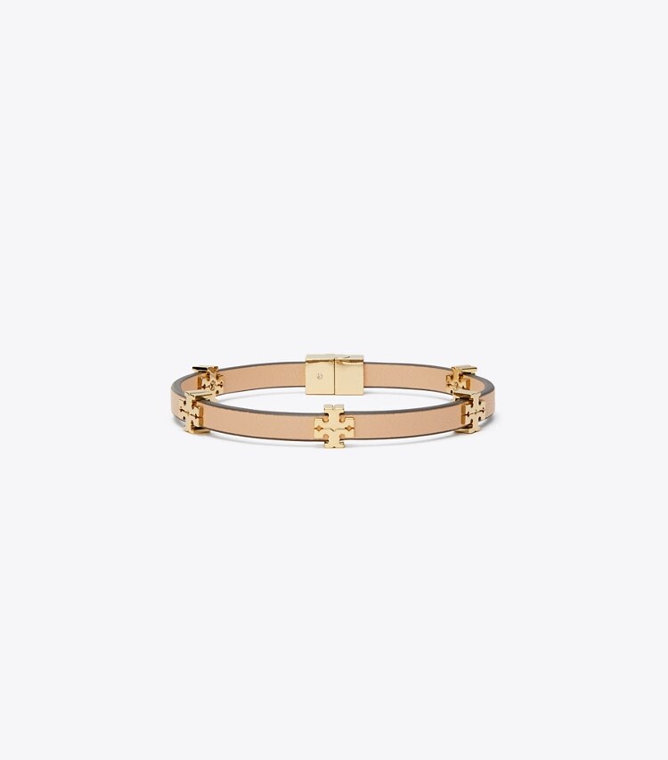 Tory Burch diseñador pulseras Pulsera Icon Bio en Tory Gold / Classic Chestnut frente