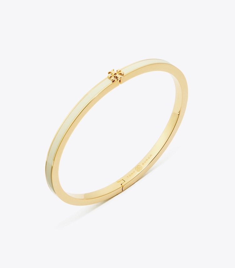 Tory Burch diseñador pulseras Pulsera Icon de esmalte fino en Tory Gold / New Ivory detalle