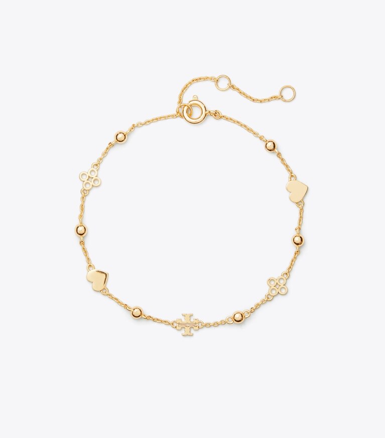 Tory Burch diseñador pulseras Pulsera Kira delicada en Tory Gold frente
