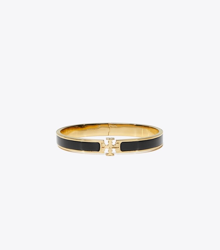 Tory Burch diseñador pulseras Pulsera mediana Icon en Tory Gold / Black frontal