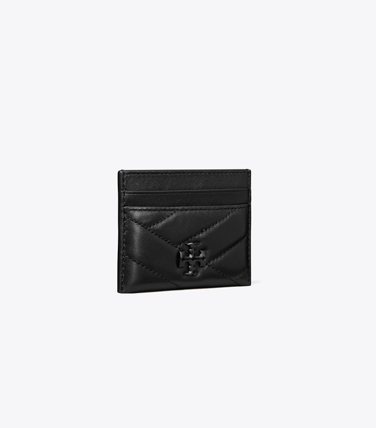 Tory Burch designer kartenetuis Pulverbeschichtetes Kira Kartenetui mit Chevronmuster in Black angle