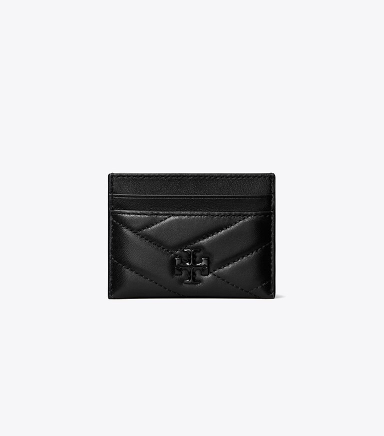 Tory Burch designer kartenetuis Pulverbeschichtetes Kira Kartenetui mit Chevronmuster in Black angle