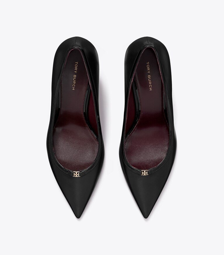 Tory Burch designer heels Pumps mit Doppel-T und Schnalle in PERFECT BLACK / PERFECT BLACK angle