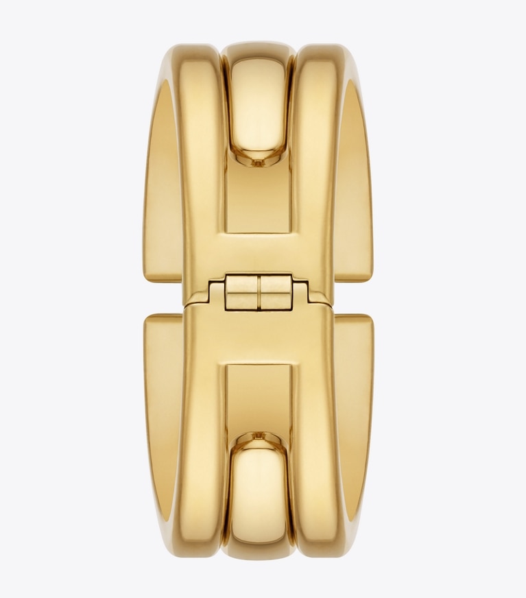 Tory Burch designer strap watches Puzzle Watch, Gold-Tone Stainless Steel, 15 x 19MM  in IVORY/GOLD front