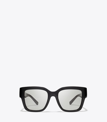 Tory Burch designer sonnenbrillen & brillen Quadratische Miller Sonnenbrille in BLACK/GRAY GRADIENT front