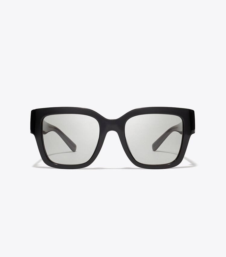 Tory Burch designer sonnenbrillen & brillen Quadratische Miller Sonnenbrille in BLACK/GRAY GRADIENT front