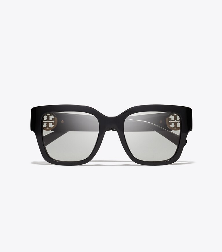 Tory Burch designer sonnenbrillen & brillen Quadratische Miller Sonnenbrille in BLACK/GRAY GRADIENT von oben