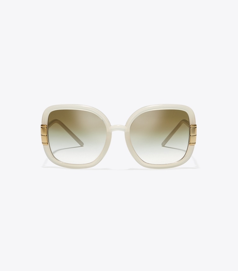 Tory Burch designer sonnenbrillen & brillen Quadratische Sonnenbrille mit Single-T in IVORY front