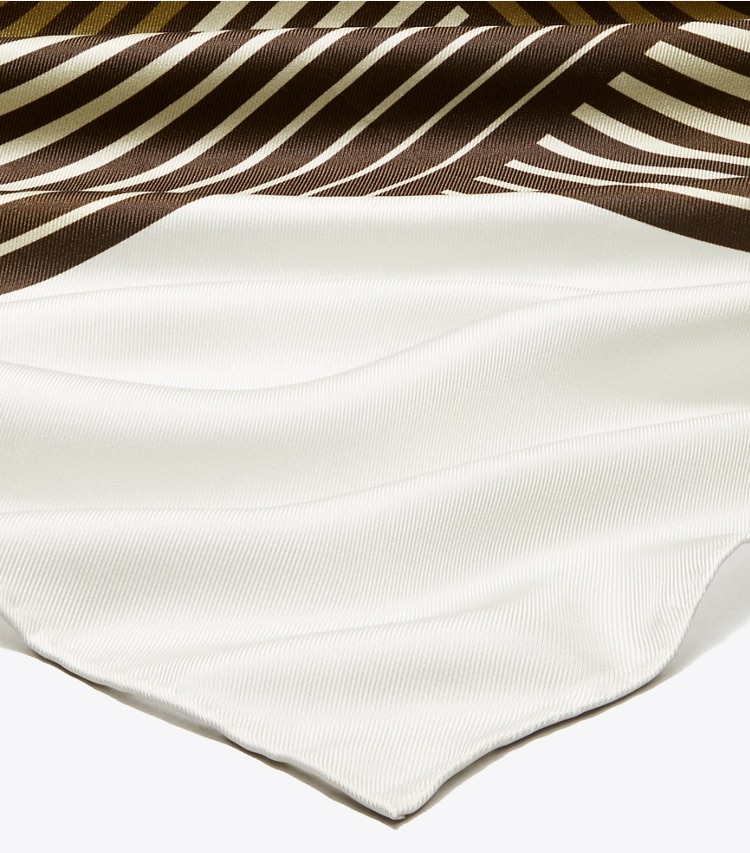 Tory Burch designer schals Quadratisches Infinite T Tuch aus Seide in Brown detail