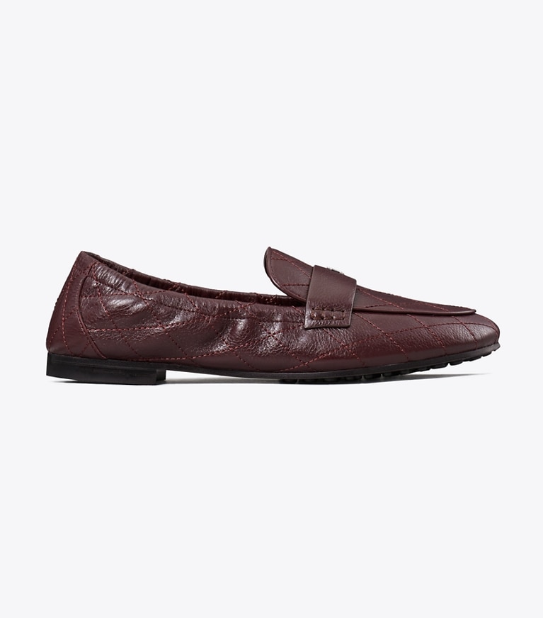 Tory Burch designer flats Quilted Ballet Loafer in DARK CARMINE side