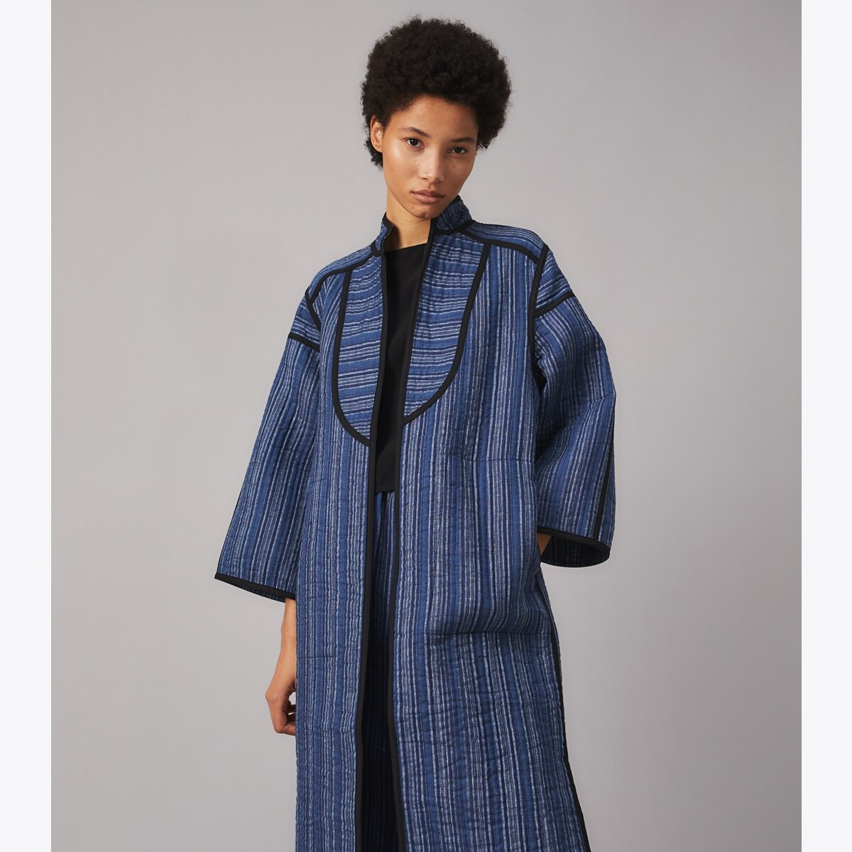 お勧めツイルコート★Tory Burch★COTTON AND LINEN DAISY COAT Tory Burch Cotton And Linen Daisy Coat | Black | FARFETCH