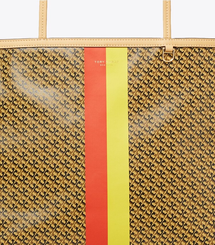 Tory Burch designer tote bags Racer Tote Bag in Tan Printed detail