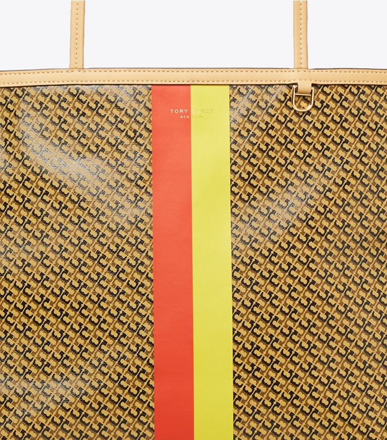 Tory Burch designer tote bags Racer Tote in Tan Printed detail