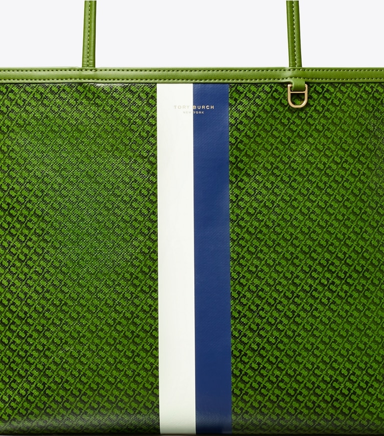 Tory Burch designer トートバッグ レーサー トートバッグ in Green Printed ディテール