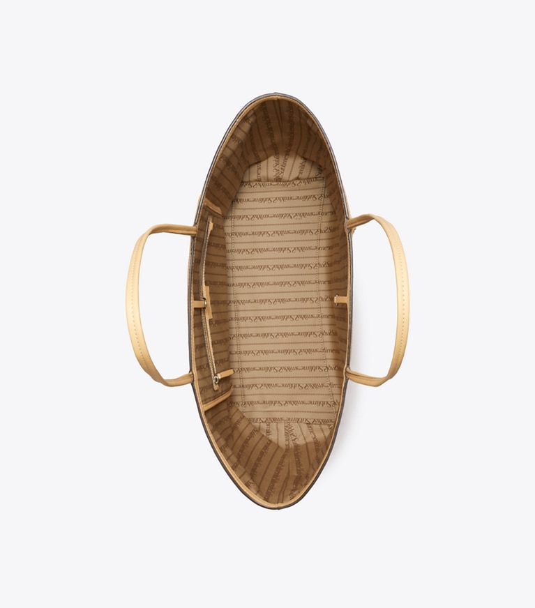 Tory Burch designer tote bags Racer Tote in Bianco overhead