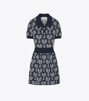 【TORY SPORT】PRINTED PERFORMANCE PLEATED DRESS Performance Pleated Collar Golf Dress: Women's Designer