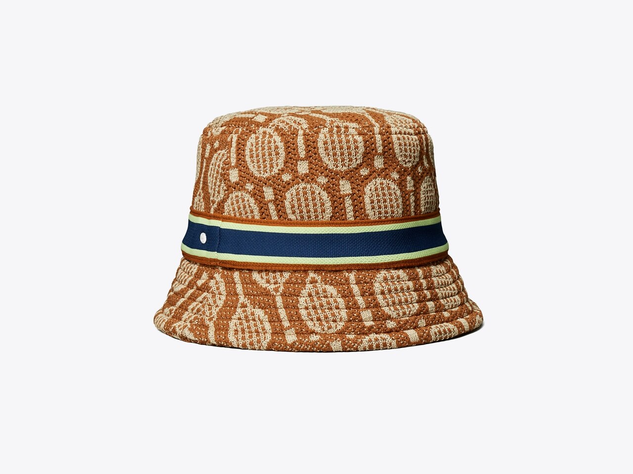 Tory Burch Women's Double T Monogram Short-Brim Bucket Hat - Hazel - Size Medium