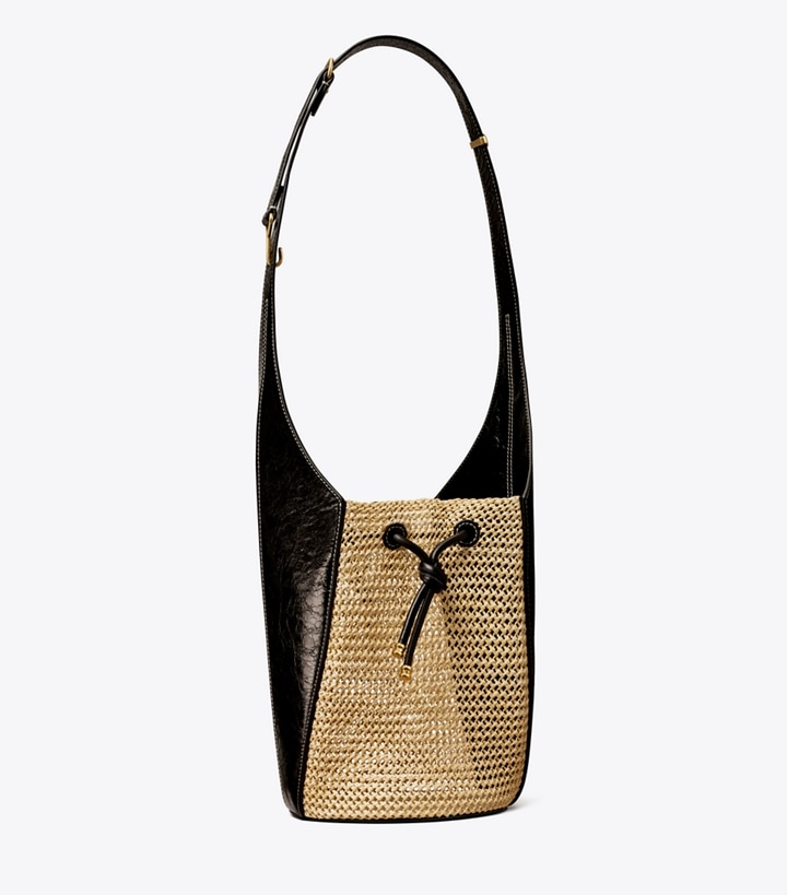 Raffia Bucket Bag: Women's Designer Hobo Bags | Tory Burch