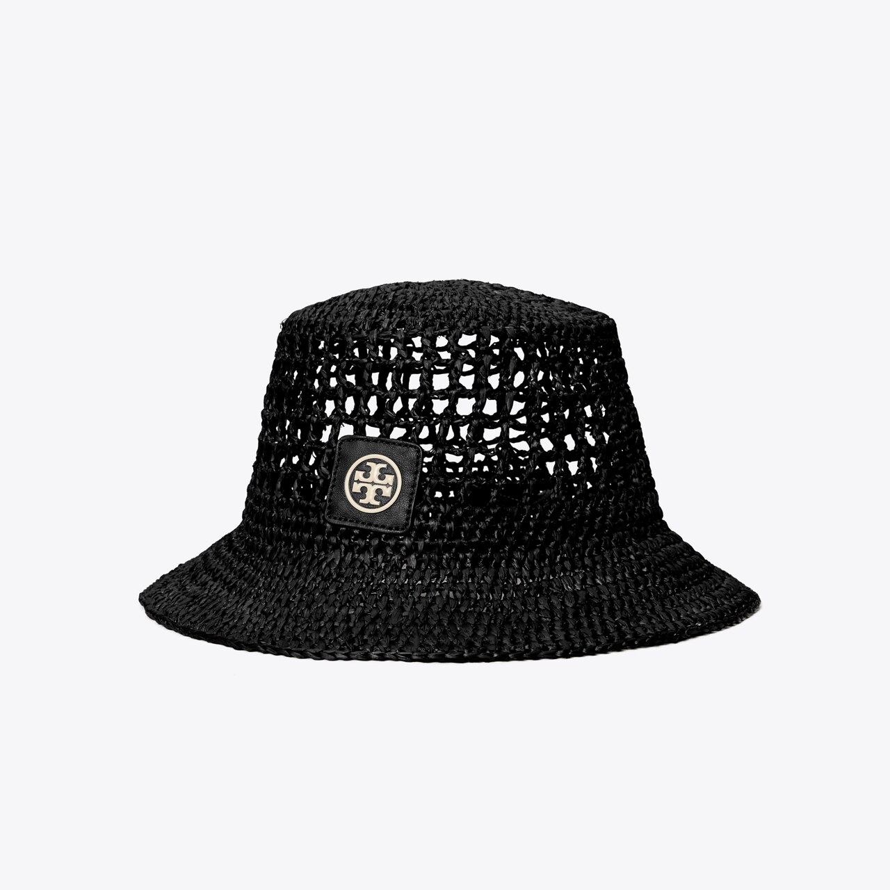 Raffia-effect viscose bucket hat