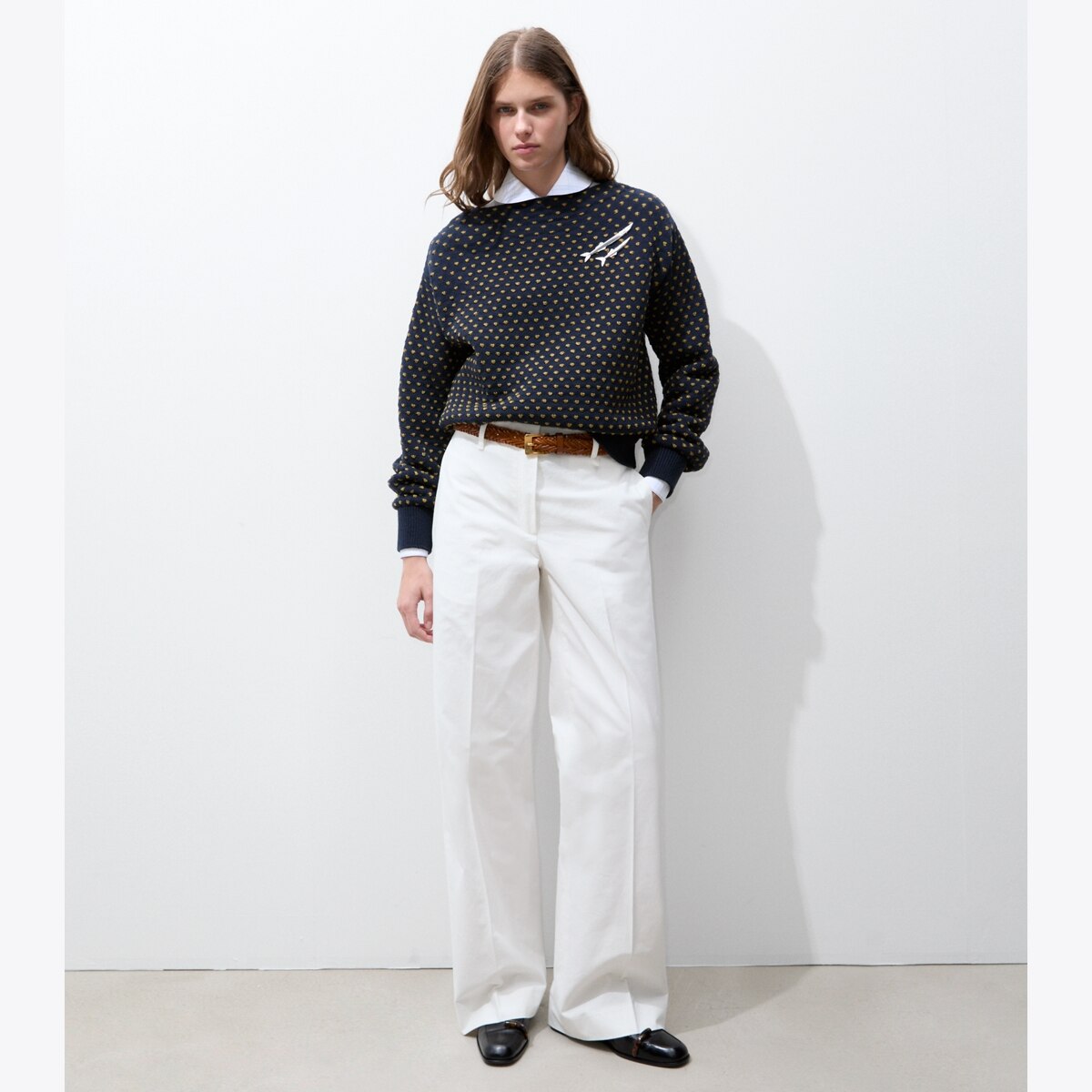 RAFFIA EMBROIDERED WOOL SWEATER - thumbnail 3