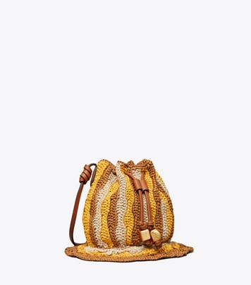 Tory Burch designer crossbody bags Raffia Mushroom Bag in Multi angle
