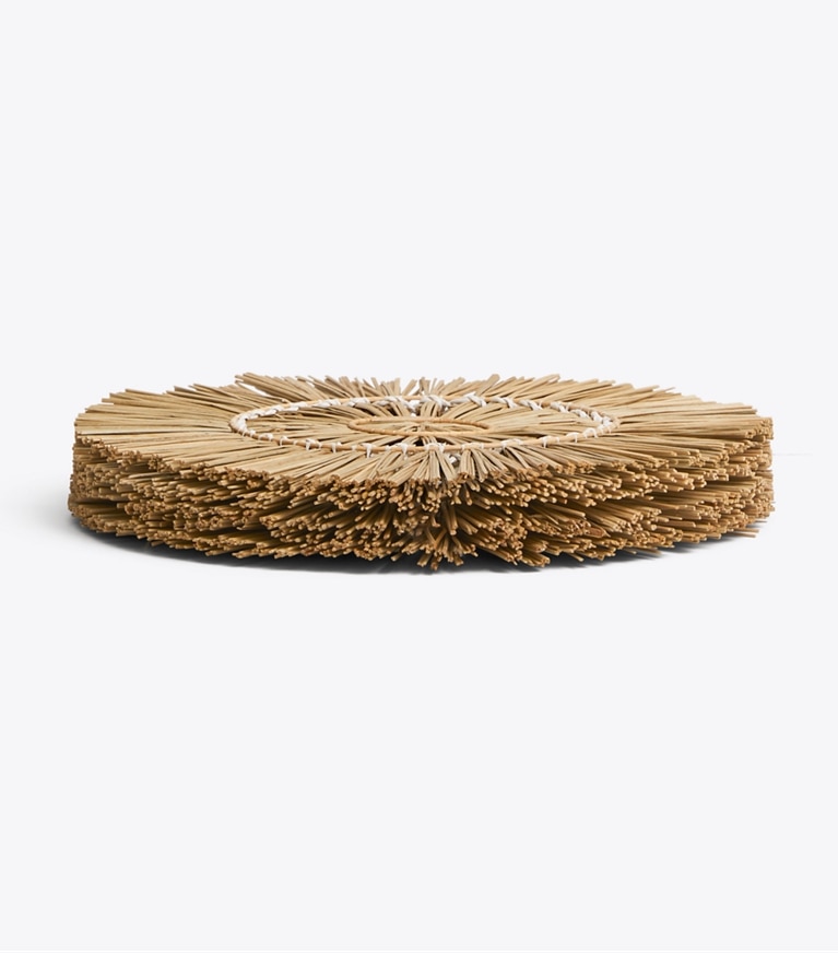 Tory Burch designer linens Raffia Placemat, Set of 4 in Multi front