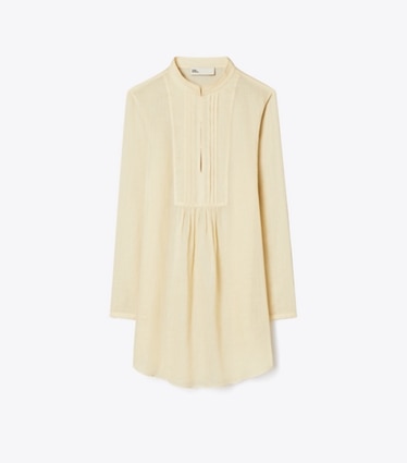 Tory Burch designer coverups Ramie Beach Shirt in Birch front