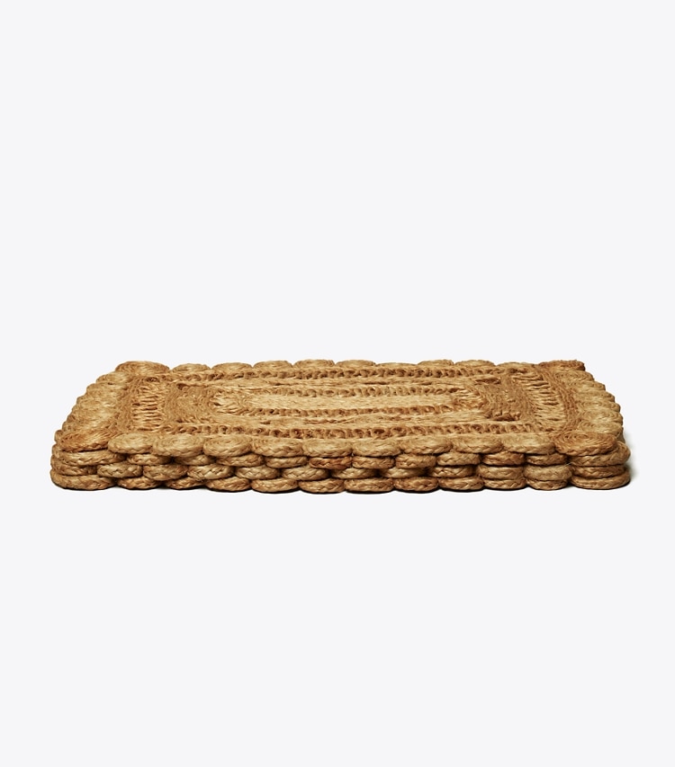Tory Burch designer linens Rectangle Jute Placemat, Set of 4 in Natural angle