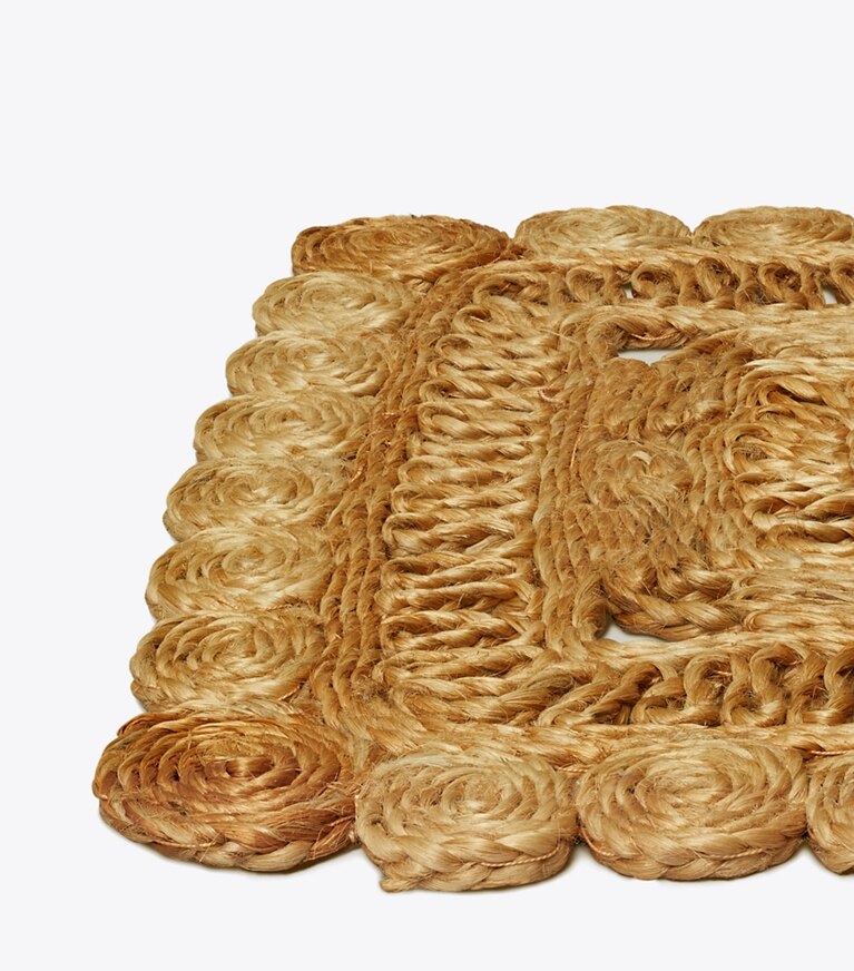 Tory Burch designer linens Rectangle Jute Placemat, Set of 4 in Natural front