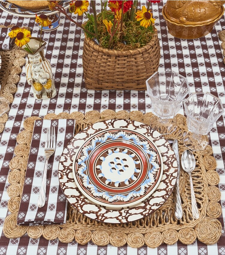 Tory Burch designer linens Rectangle Jute Placemat, Set of 4 in Natural editorial