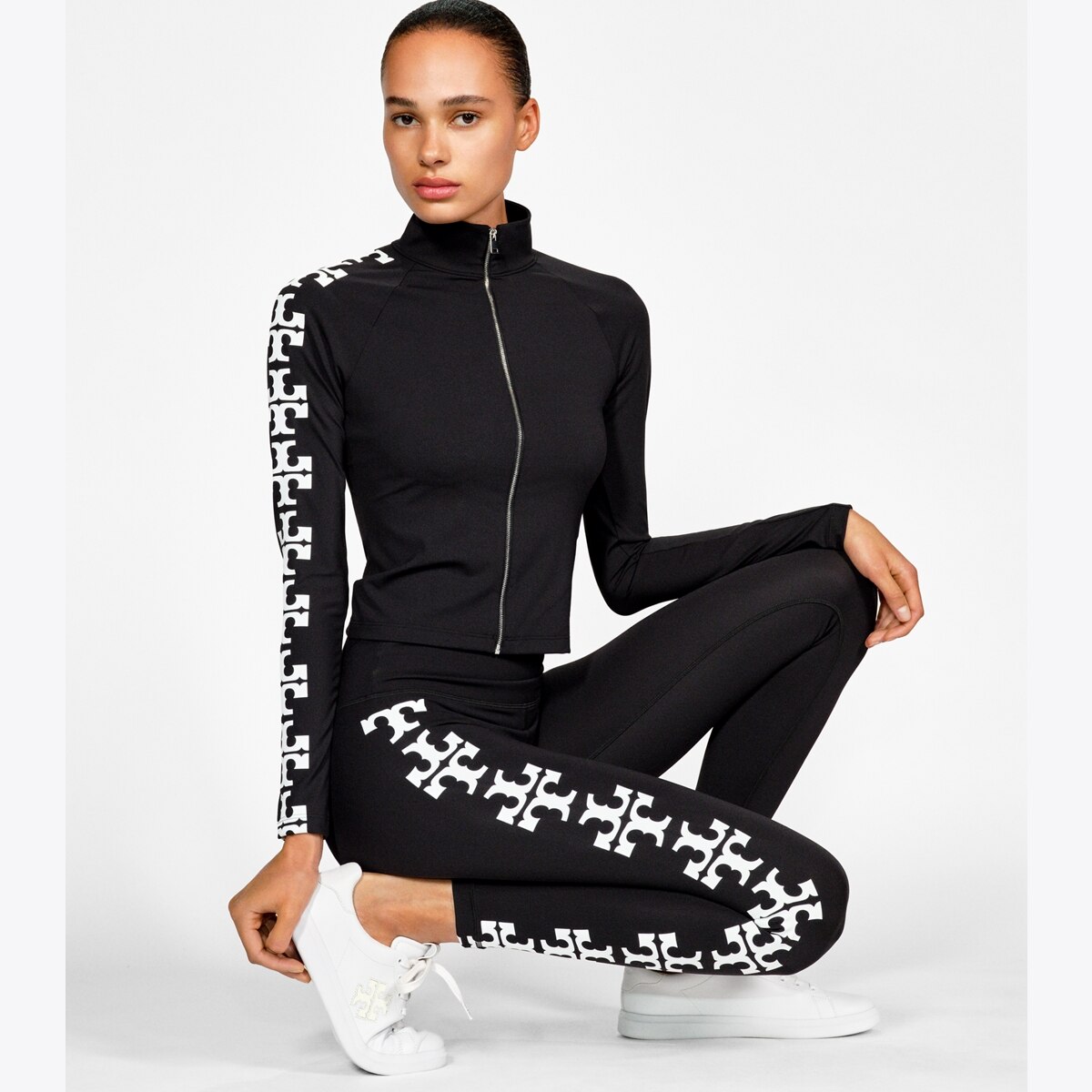 Reflective Nylon Logo Zip Top: Women's Designer Tops | Tory Burch