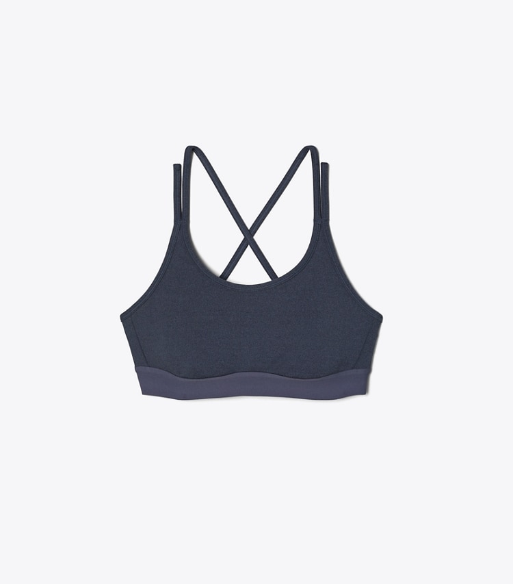 Tory Sport designer reggiseni sportivi Reggiseno compressivo mélange con spalline incrociate in Tory Navy Heather front