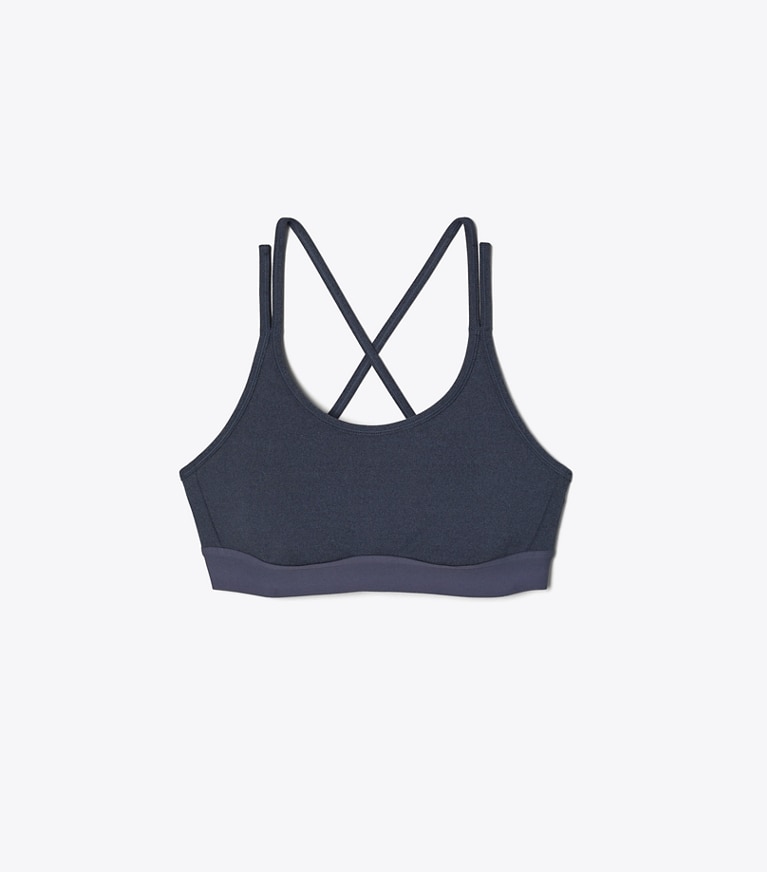 Tory Sport designer reggiseni sportivi Reggiseno compressivo mélange con spalline incrociate in Tory Navy Heather front